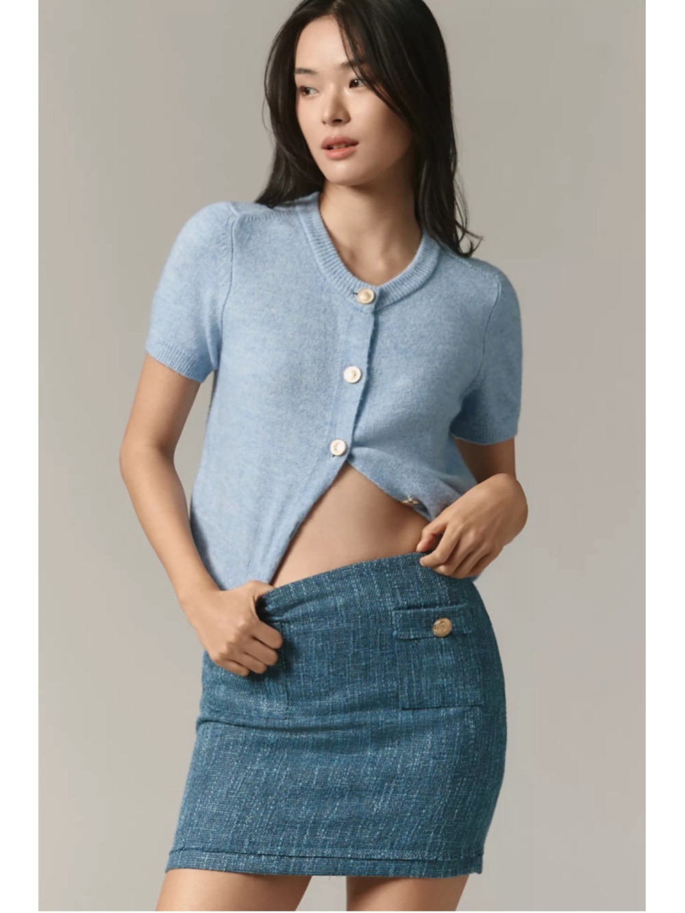 Bishop + Young by Anthropologie Parker Tweed Mini Skirt Size M NWT